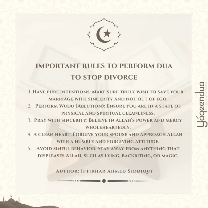 Before Starting The Dua to Stop Divorce, Remember Some Important Points