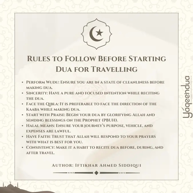 Rules to Follow Before Starting Dua for Travelling